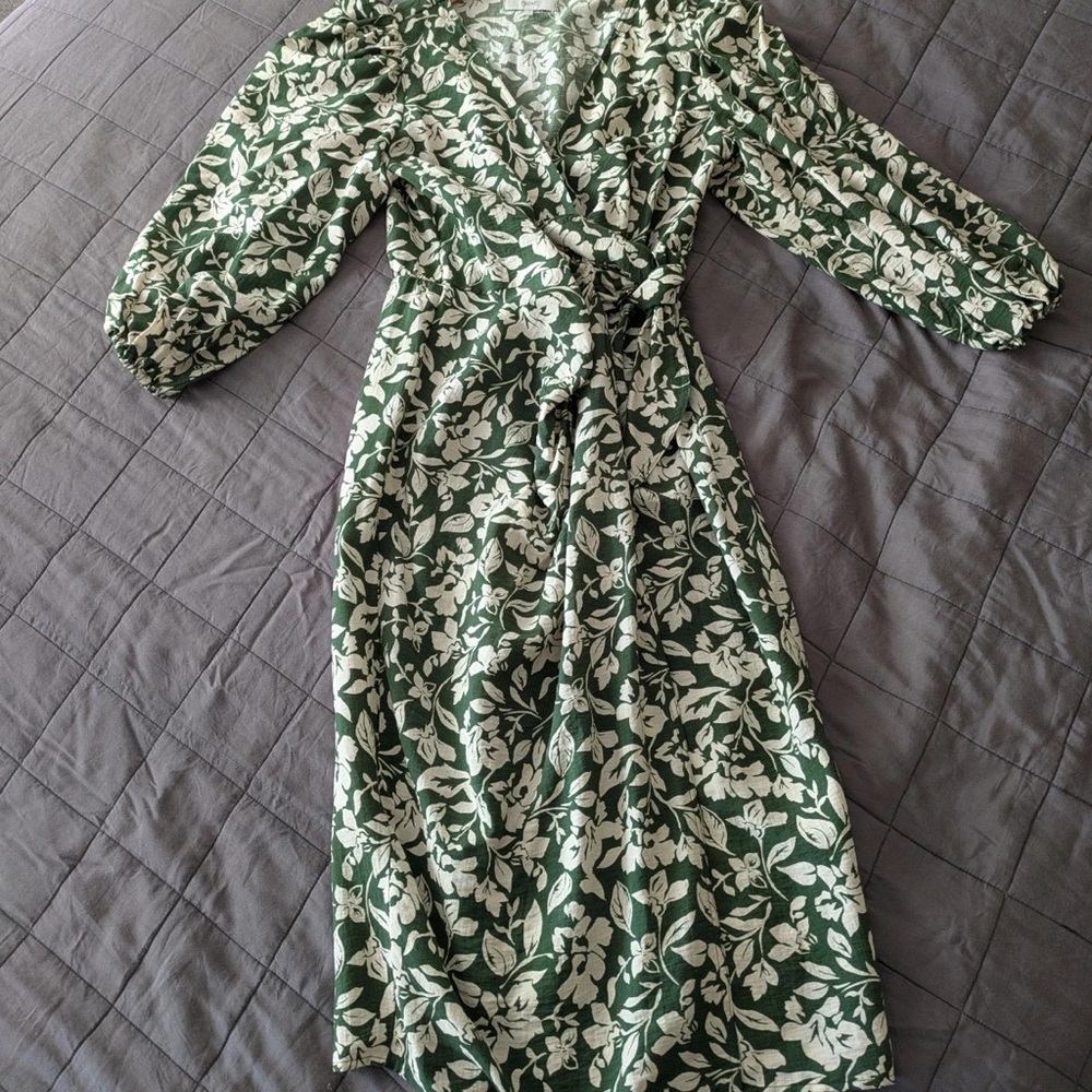Next Green and White Floral Dress